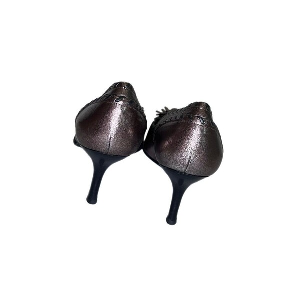 Stewat Weitzman Bronze Patten Leather Pointed Toe 2 In. Heels Tassels 8.5 Spain - Picture 4 of 10